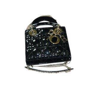 Mini Lady Dior Bag Black Patent Cannage Lambskin Certified by Rebag | MSRP $5500